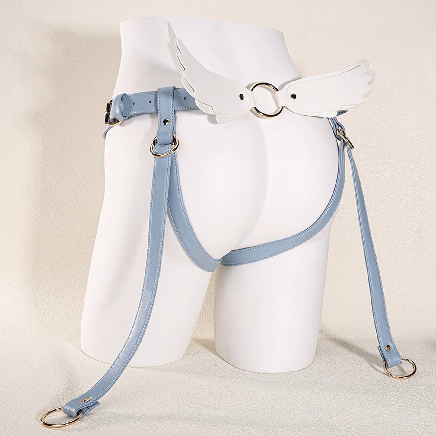 MinYn アナルプラグ固定用パンツ 三つのリング付き PU 女性向け - TaRiss's