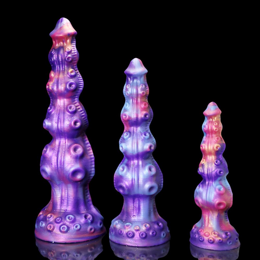 NIGHTLOOM アナルプラグ 触手 タコ 凹凸あり 吸盤付き 混色仕様 液体シリコン 全3サイズ - TaRiss's