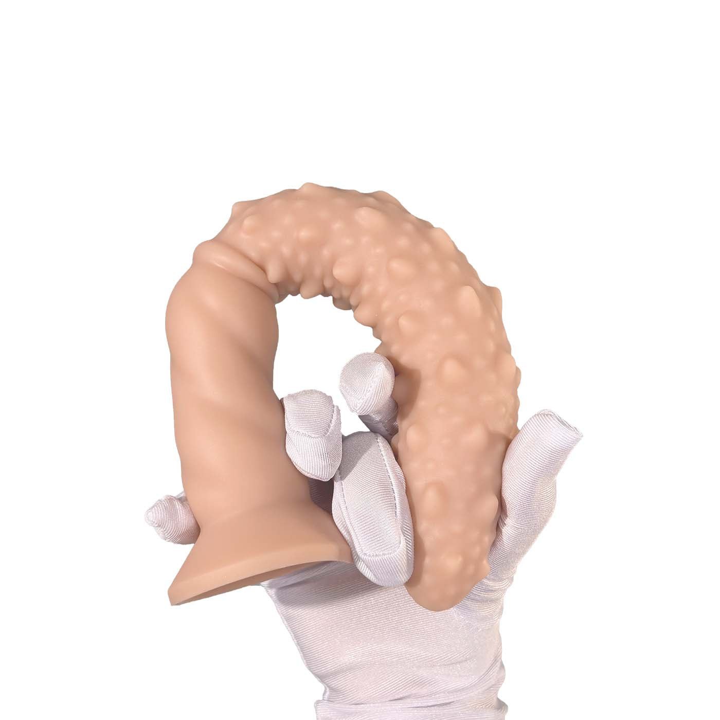 NIGHTLOOM アナルプラグ 凹凸あり 吸盤付き 液体シリコン スパイク付き棍棒 肌色 4.5cmX31cm - TaRiss's