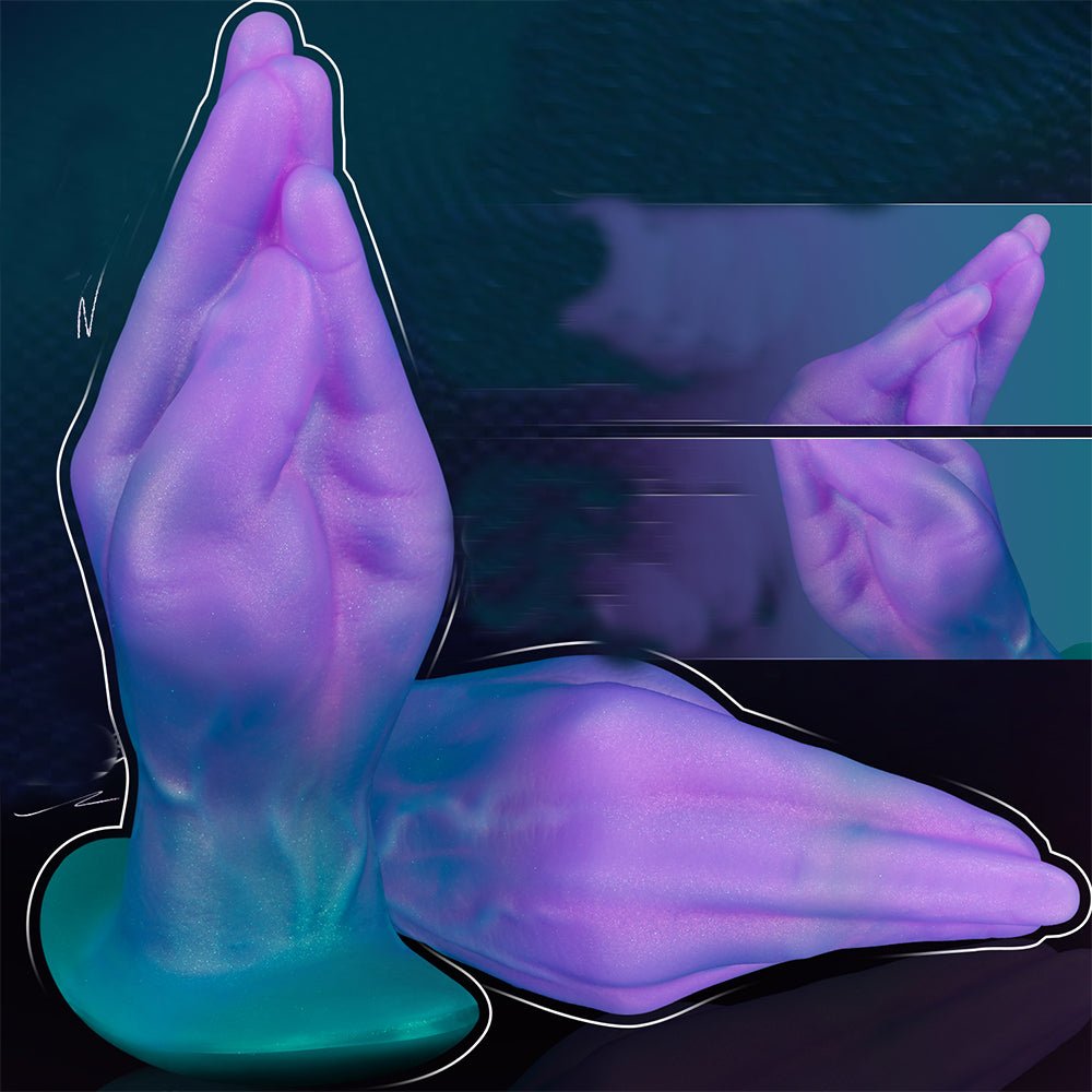 TaRiss's 拳型アナルバイブ 10段階振動モード 凹凸あり 磁石吸引で充電 アンカー台座 液体シリコン - TaRiss's