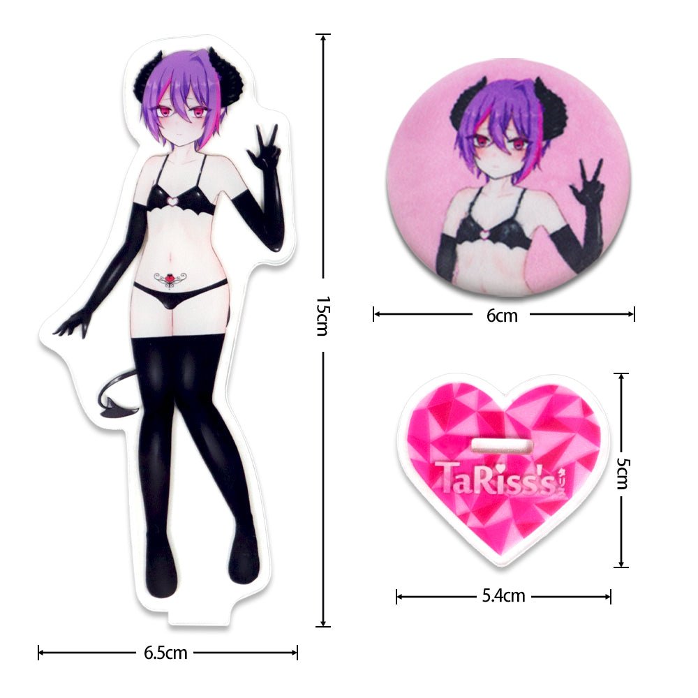 TaRiss's 2点セット タリスくん キャラアクリルスタンド 揉める缶バッジ アクリルスタンド アクリル - TaRiss's