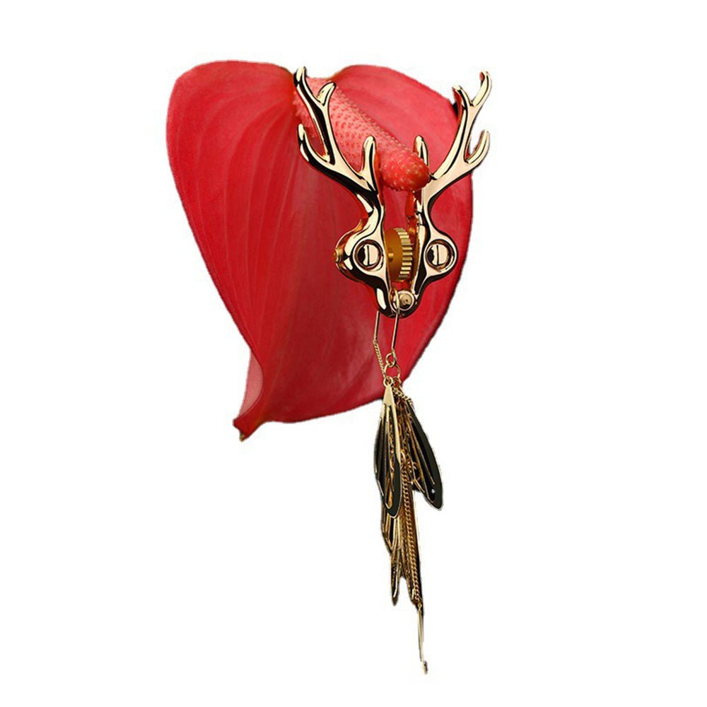 TaRiss's 4点セット 鹿の角ニップルクリップ ニップルプレス イヤリング付き 調整可能 乳首責め 多種用途 ステンレス ゴールド - TaRiss's