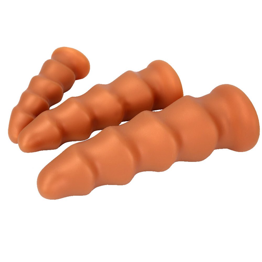 TaRiss's たけのこ アナルプラグ アナル開発 Gスポット刺激 吸盤付き 凹凸あり シリコン ローズゴールド - TaRiss's