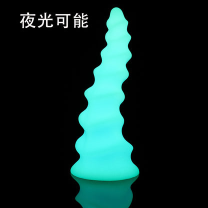 TaRiss's アナルプラグ ネジ山形 吸盤付き 男女兼用 シリコン 夜光可能