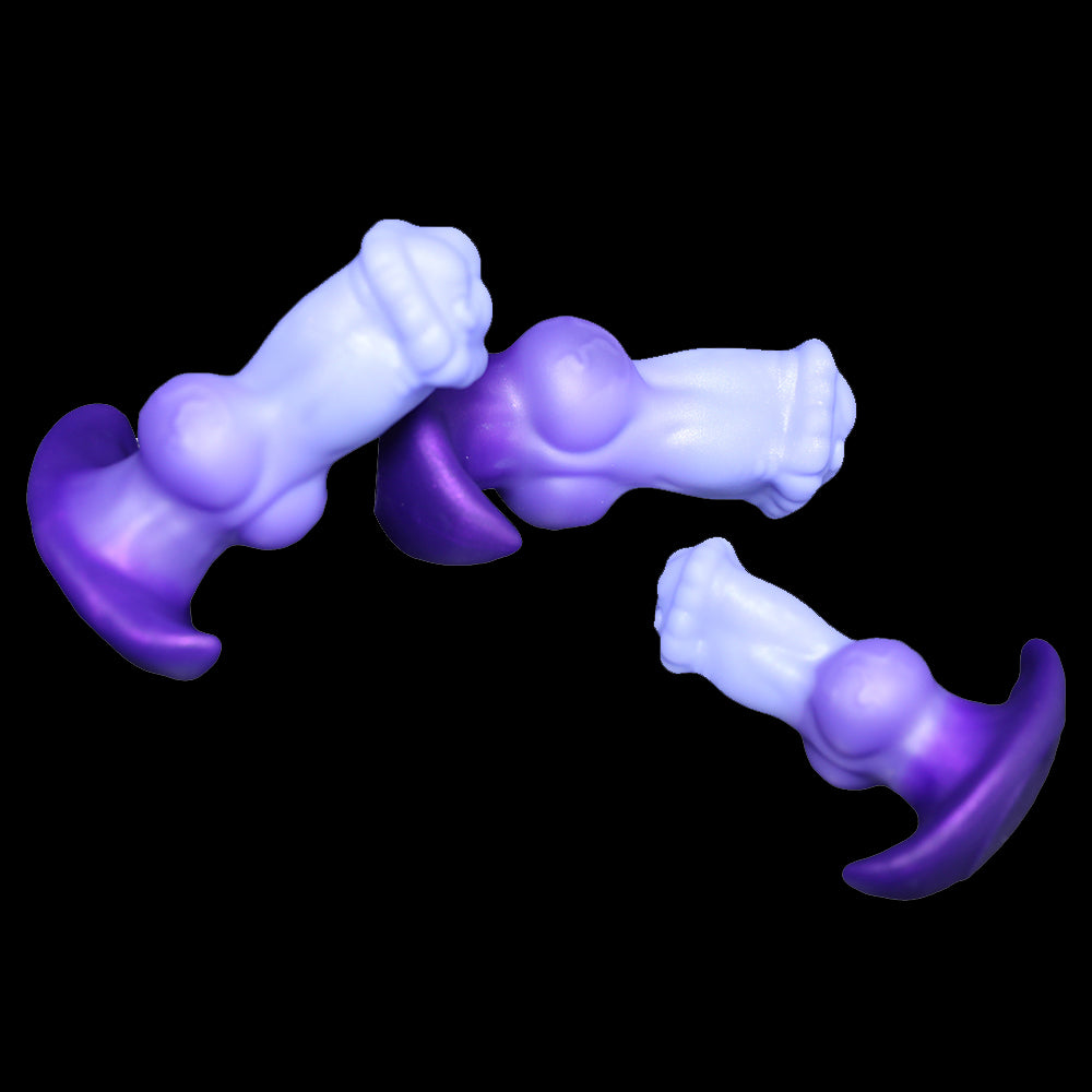 NIGHTLOOM アナルプラグ 凹凸あり アンカー形台座 ノット付き 液体シリコン 全3サイズ