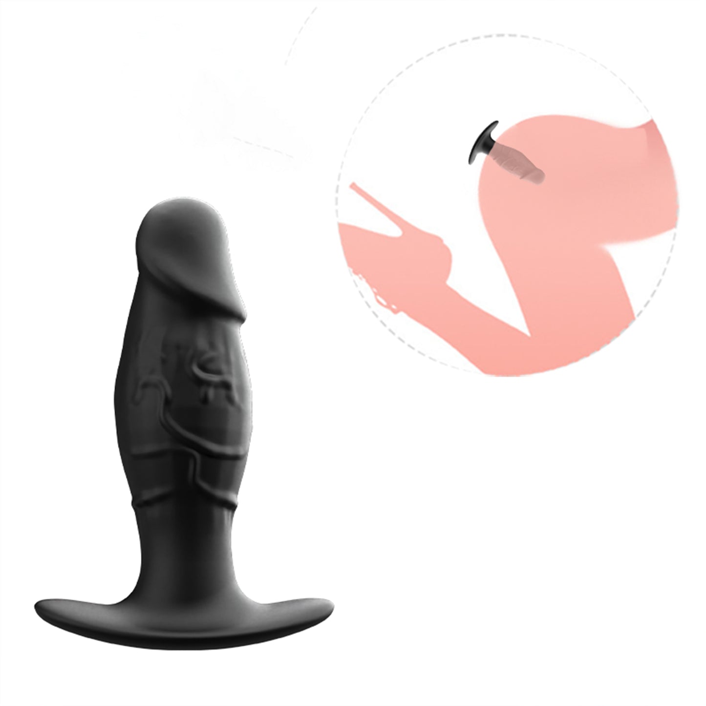 MAPARON ディルド ボール内蔵 アンカー形台座 シリコン ブラック 外出用可