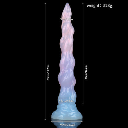 MinYn アナルプラグ 液体シリコン 吸盤付き グラデーションカラー 5.2x35cm MinYn