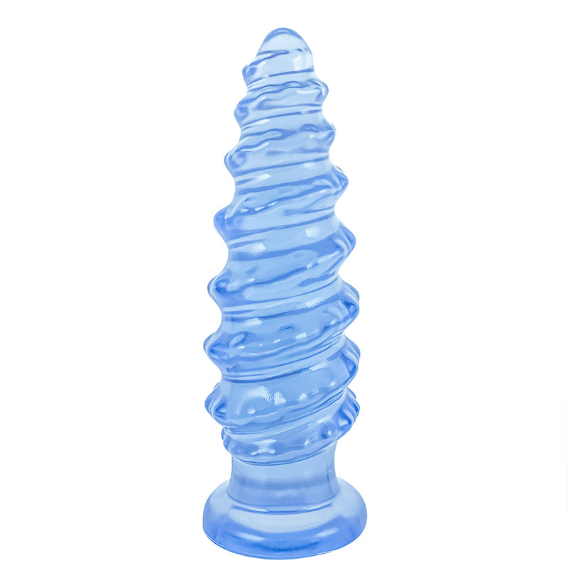 NIGHTLOOM アナルプラグ ネジ山形 PVC 吸盤付き ブルー Nightloom