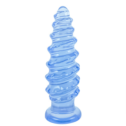 NIGHTLOOM アナルプラグ ネジ山形 PVC 吸盤付き ブルー Nightloom