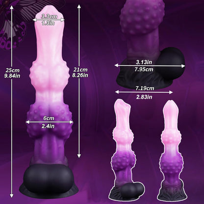 TaRiss's ディルド イボ付き 吸盤仕様 混色 液体シリコン