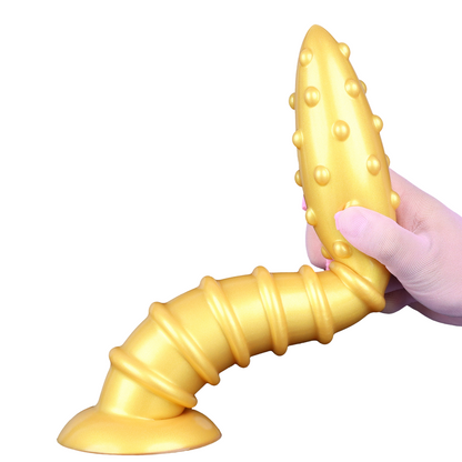 MinYn オウラ アナルプラグ 液体シリコン 吸盤付き ゴールド色 MinYn