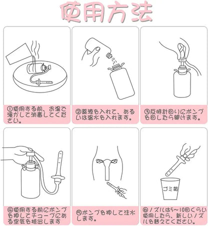 MinYn 7点セット 洗浄器 五つのノズル 12穴 PVC製 500ml - TaRiss's