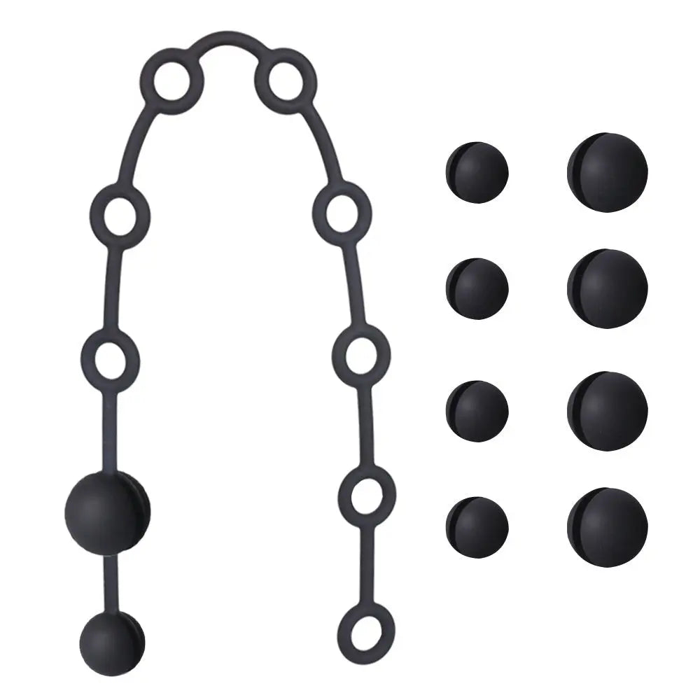 TaRiss's 11点セット 組み合わせ可能なアナルビーズ ビーズ10点付き 取り外し可能 ビーズの数調整可 アナルプラグ アナル開発 シリコン ブラック 3cm 4cm - TaRiss's