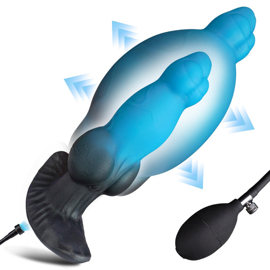 TaRiss's ディルド インフレート式 アナル拡張 空気注入式 手動 吸盤付き シリコン