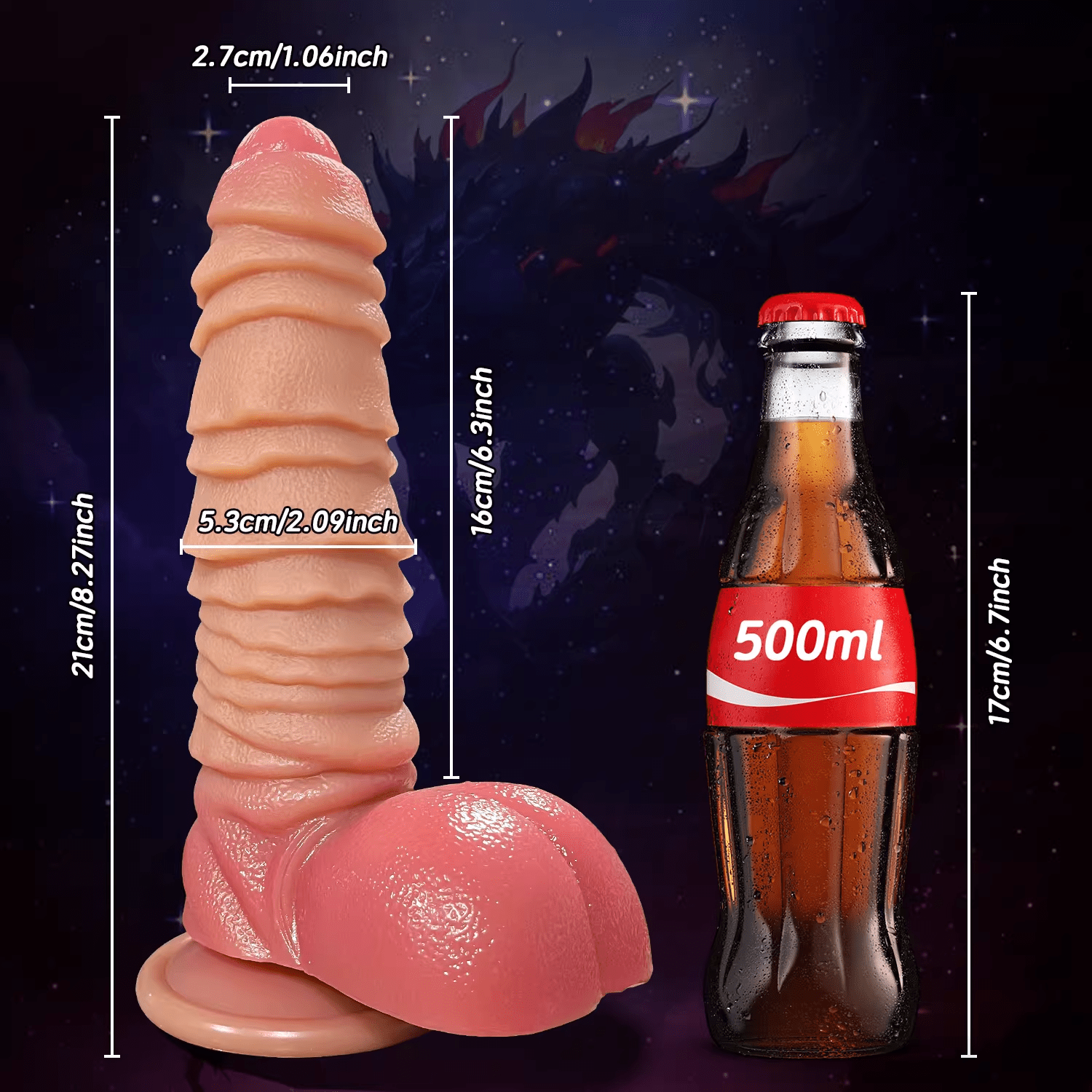 MAPARON ディルド 吸盤付き 凹凸あり 液体シリコン - TaRiss's