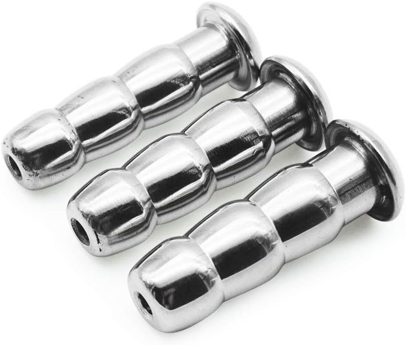 MAPARON 3点セット 通貫尿道プラグ 尿道責め 尿道拡張 3ビーズ形 金属 50mm 三つのサイズ 13mm 14mm 15mm 超上級者向け - TaRiss's