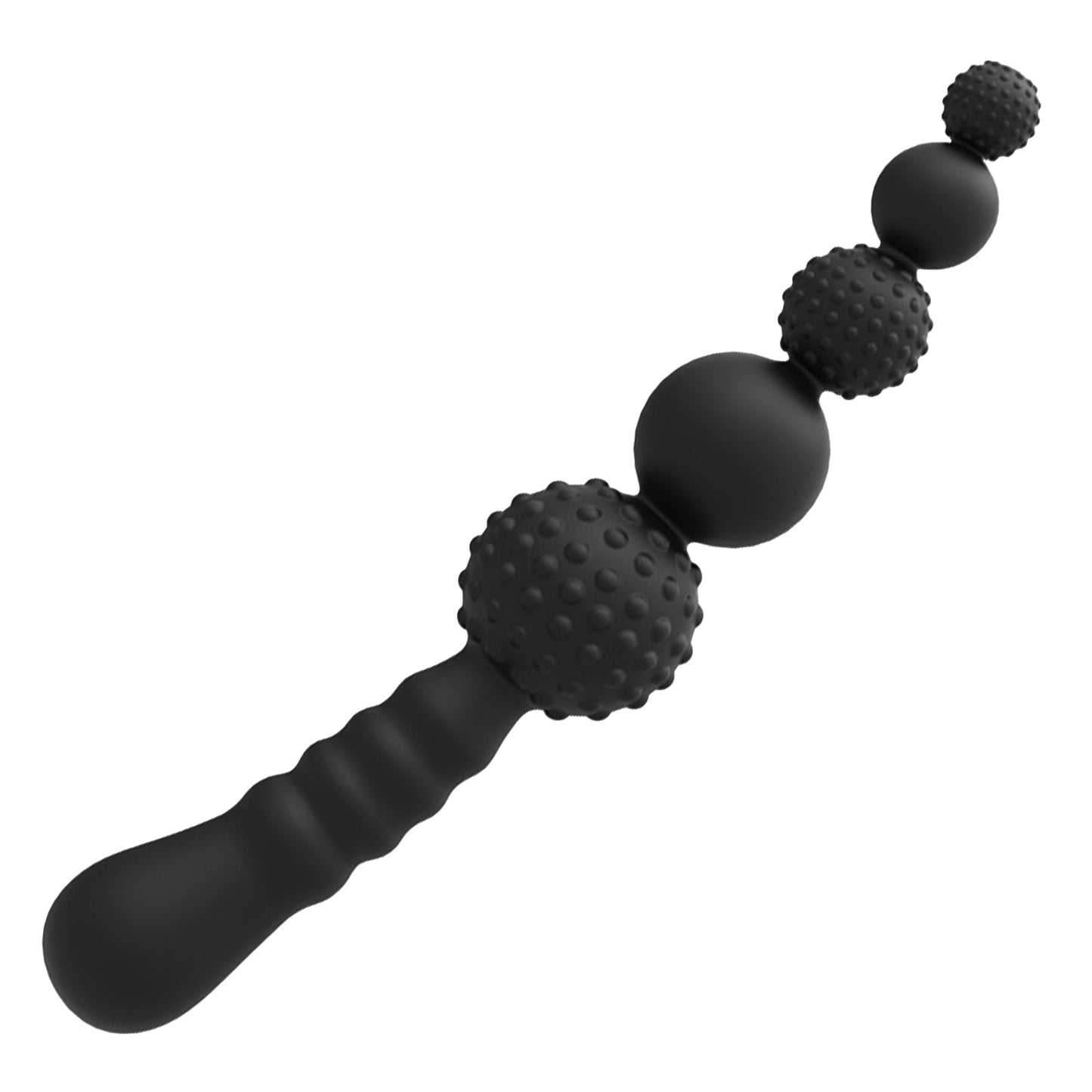 MAPARON アナルビーズ 5ビーズ シリコン ブラック 台座なし - TaRiss's