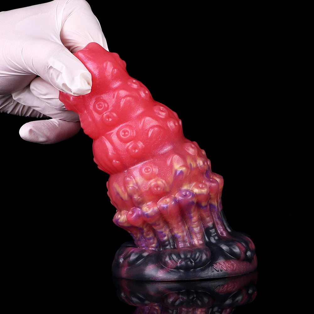 MAPARON 幼虫 アナルプラグ アナル開発 凹凸あり 吸盤付き 液体シリコン 混色 7.1x14.8cm - TaRiss's