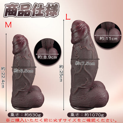 MAPARON ディルド 吸盤付き 凹凸あり 液体シリコン 二つのサイズ - TaRiss's