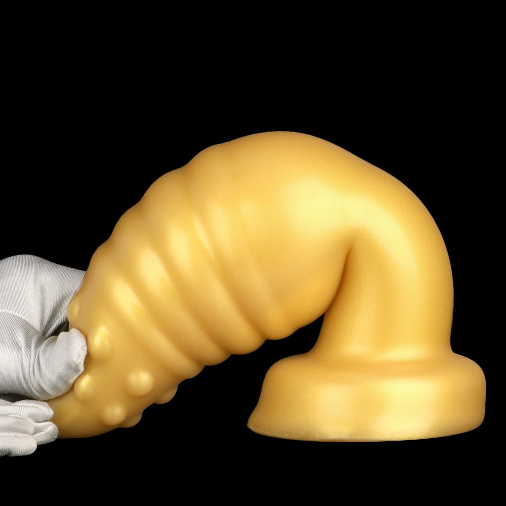 MAPARON アナルプラグ 凹凸あり 液体シリコン 吸盤付き ゴールド 三つのサイズ - TaRiss's