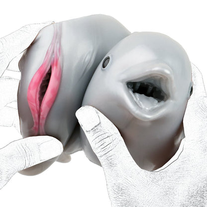 MAPARON イルカ オナホ オナホール ダブルホール 繰り返し使用 オナホ 肉厚ホール 高弾力 非貫通 超強刺激 液体シリコン - TaRiss's