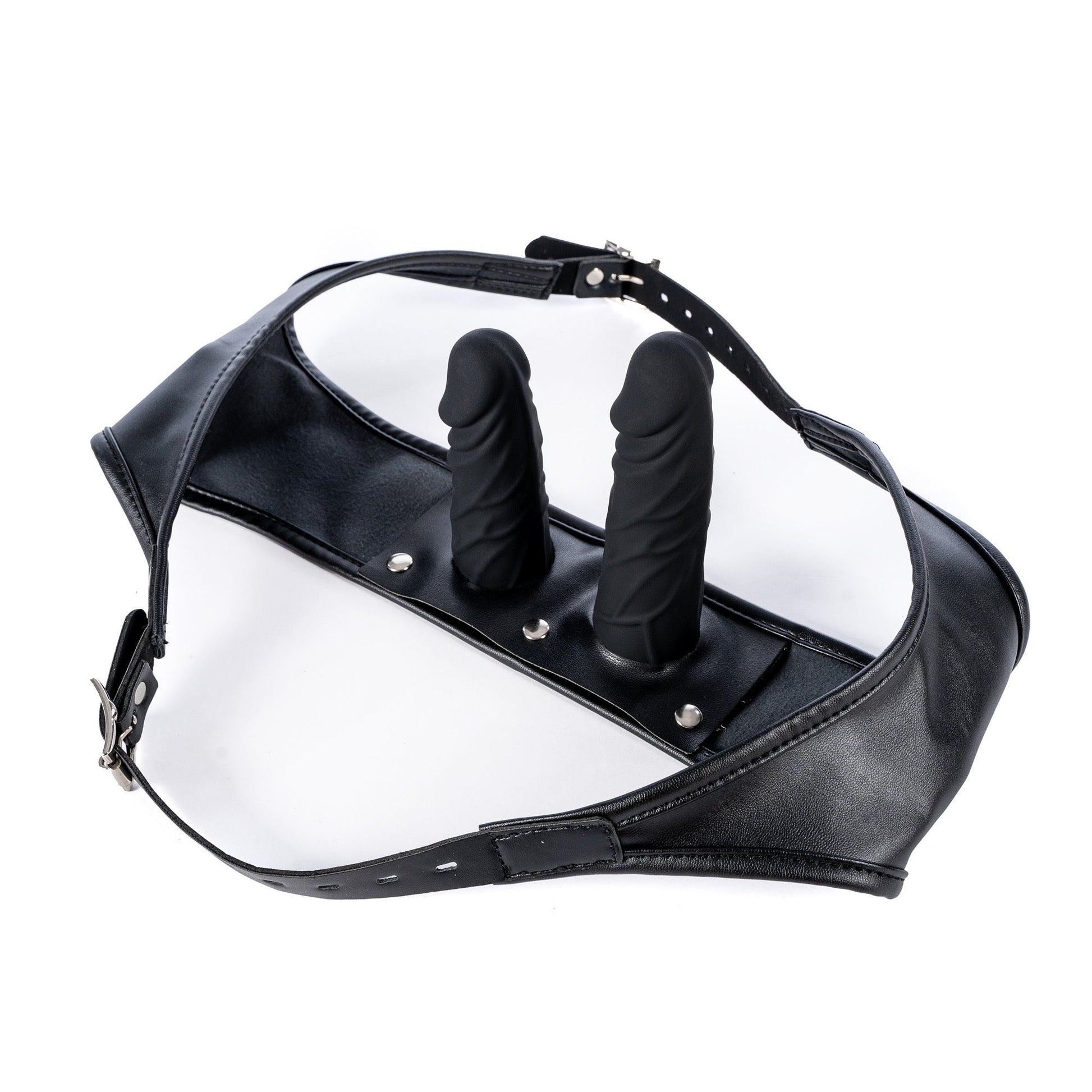 MAPARON ペニスバンド 両点責め 外出用 アナルプラグ固定用バンド 調教 調節可能 ブラック PU シリコン - TaRiss's