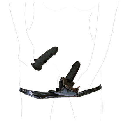 MAPARON ペニスバンド 両点責め 外出用 アナルプラグ固定用バンド 調教 調節可能 ブラック PU シリコン - TaRiss's