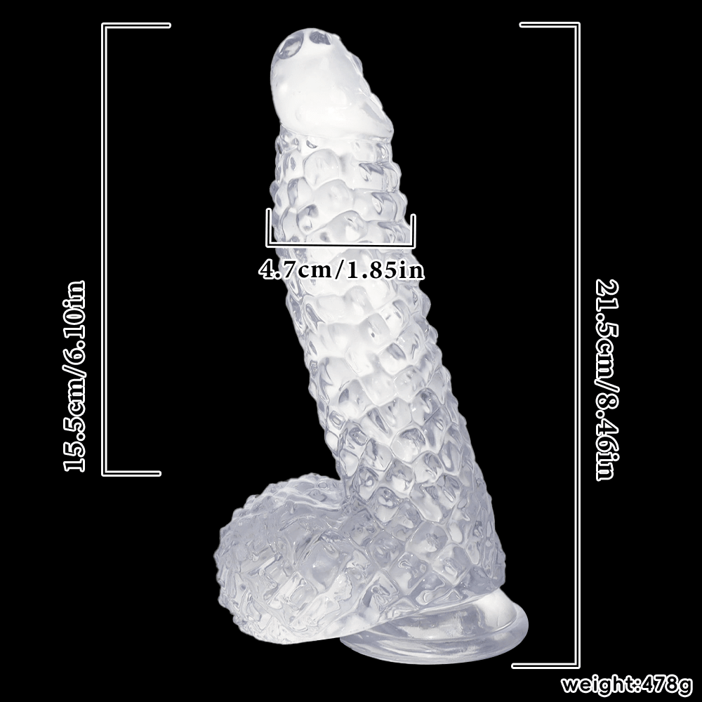 MAPARON 透明ディルド 吸盤仕様 PVC 4.7x21.5cm - TaRiss's