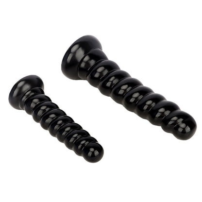 MAPARON 螺旋状 アナルプラグ PVC 吸盤付き ブラック - TaRiss's