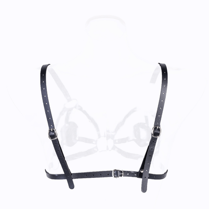 MAPARON 胸ストラップ ボンテージ束縛 拘束具 レザー ハーネス SM 調節可能 PU ブラック - TaRiss's