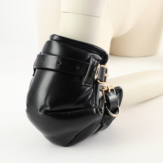 MAPARON ひざサポーター SM拘束具 PU 調整可能 ブラック - TaRiss's