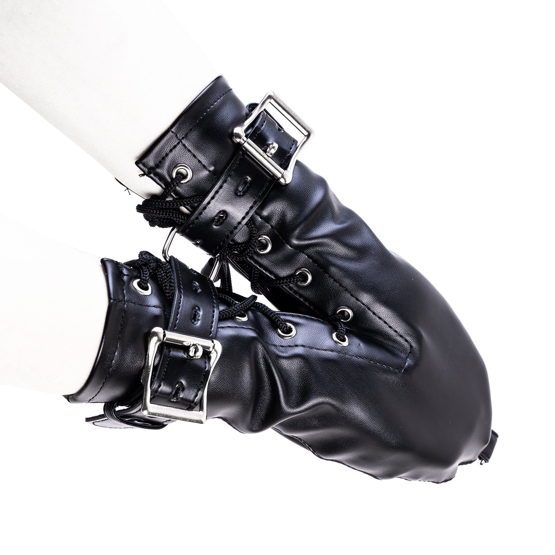 MAPARON 手枷 SM拘束具 手袋 PU 二つのサイズ 調整可能 ブラック - TaRiss's