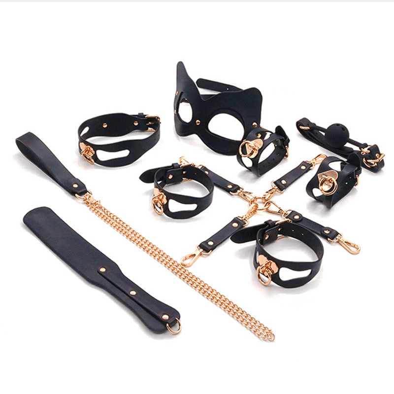 MAPARON SM拘束具 SMセット 拘束具 手枷 足枷 首輪 口枷 アイマスク 調節可能 コスプレー - TaRiss's