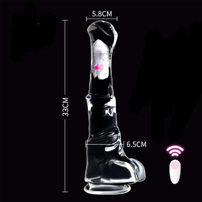 MAPARON クリア馬ディルド アナルバイブ リモコン付き ワイヤレス充電 TPE - TaRiss's