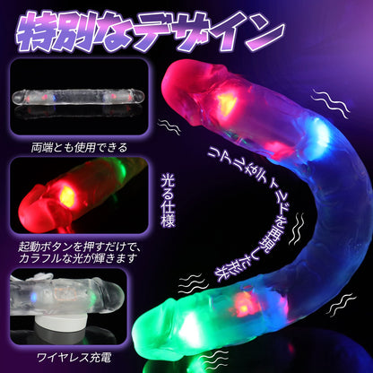 MAPARON クリア双頭ディルド アナルバイブ リモコン付き ワイヤレス充電 TPE - TaRiss's