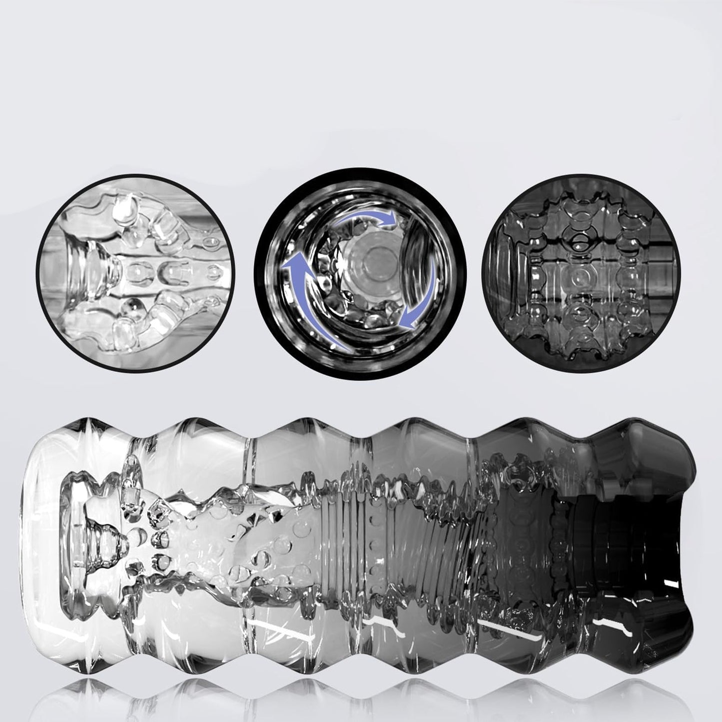 MAPARON オナホール オナホ ペニス刺激 非貫通式 透明 TPE素材 四色 - TaRiss's