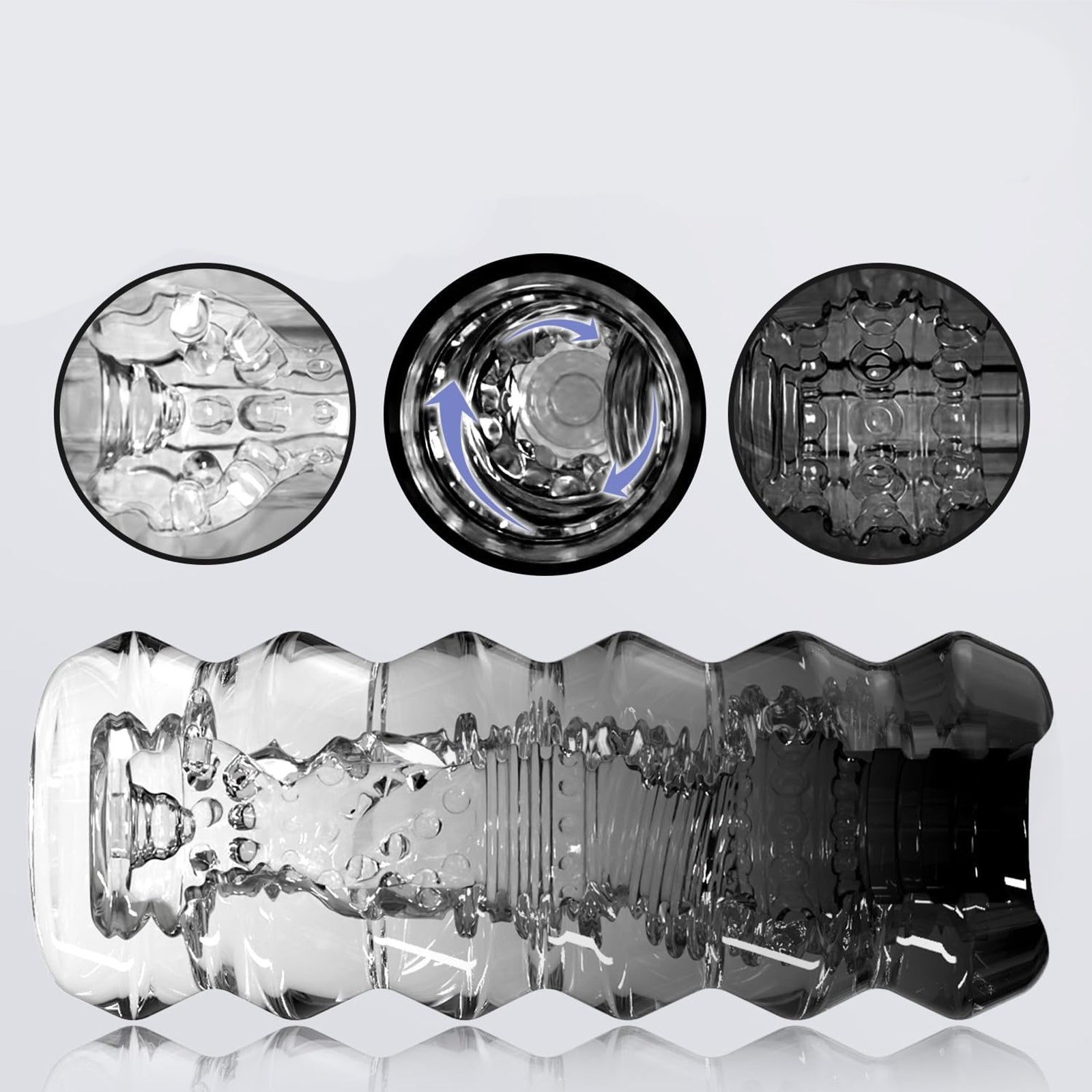 MAPARON オナホール オナホ ペニス刺激 非貫通式 透明 TPE素材 四色 - TaRiss's