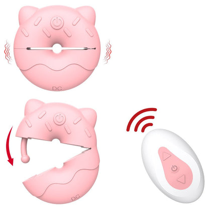 MinYn ドーナツ バイブ 女性向け 乳首攻め リモコン付き アダルトグッズ 外出装着型 10種類の振動モード 挟む 遠隔操作 シリコン - TaRiss's