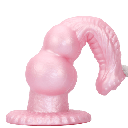MinYn アナルプラグ アナル開発 ダブルきんだま 凹凸あり 台座付き 液体シリコン ピンク - TaRiss's