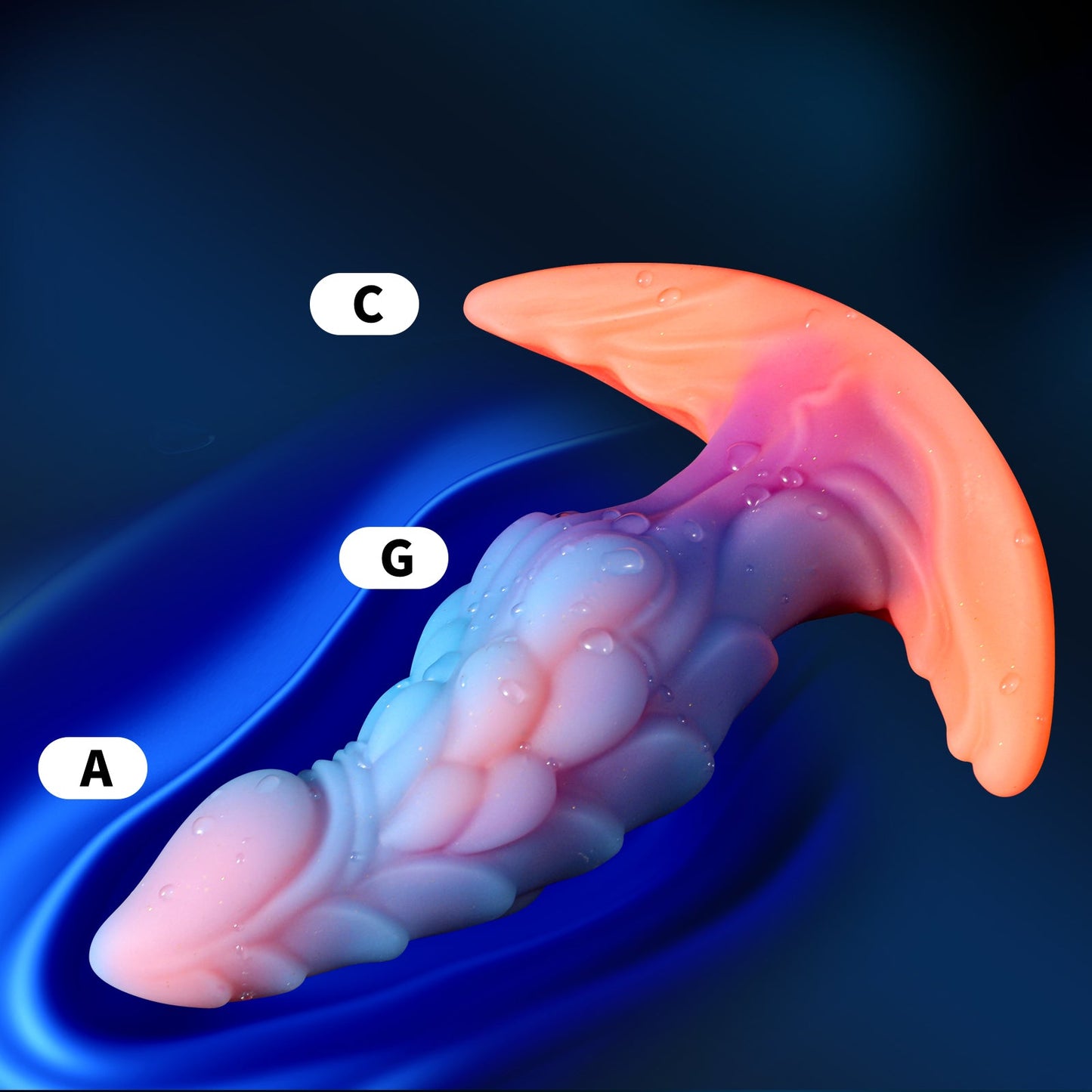 MinYn アナルプラグ アナル開発 凹凸あり 液体シリコン アンカー台座 混色仕様 夜光仕様 - TaRiss's