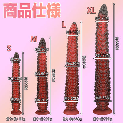 MinYn ノビ アナルプラグ アナル開発 凹凸あり 液体シリコン 吸盤付き 混色仕様 全四サイズ - TaRiss's