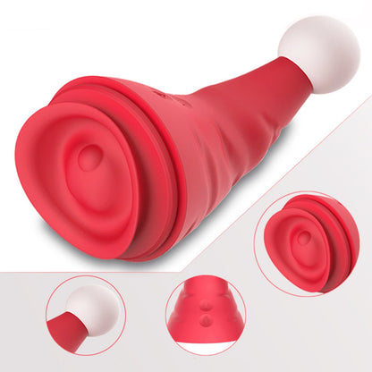 MinYn サンタ帽子 バイブ 舌舐め 両端とも使用可能 女性向け - TaRiss's