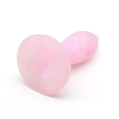 MinYn アナルプラグ 凹凸あり 液体シリコン 初心者向け ピンク ホワイト 3.7x12cm - TaRiss's