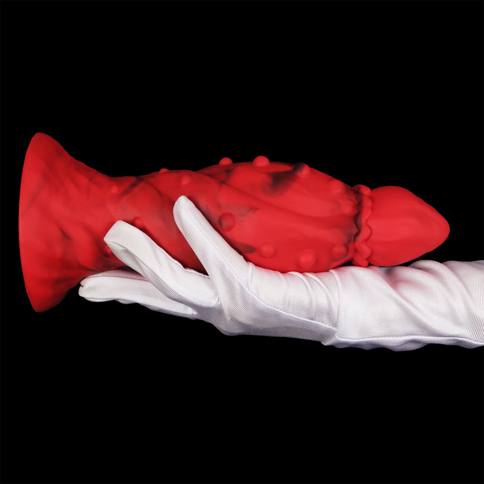 MinYn アナルプラグ 吸盤付き 凹凸あり レッド 液体シリコン - TaRiss's