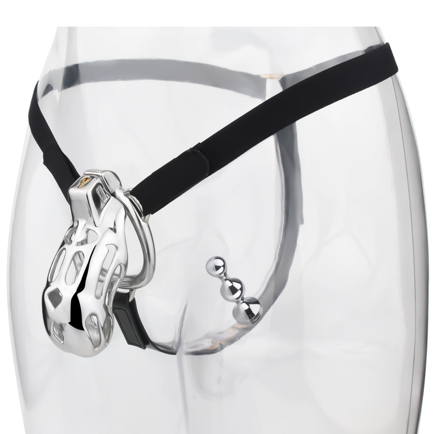 MinYn 貞操具 中空拘束具 長時間装着可能 ステンレス製 調節可能 鍵付き 男性用 ベルト付き外出用可 - TaRiss's