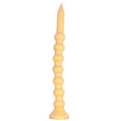 MinYn 7ビーズ アナルビーズ アナルプラグ 吸盤あり 液体シリコン ゴールド 5.5x60cm - TaRiss's