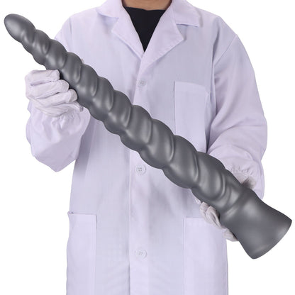 MinYn アナルプラグ 凹凸あり 吸盤付き 液体シリコン グレー - TaRiss's