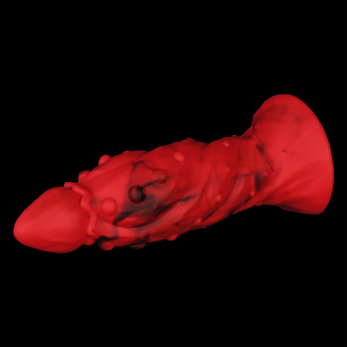 MinYn アナルプラグ 吸盤付き 凹凸あり レッド 液体シリコン - TaRiss's