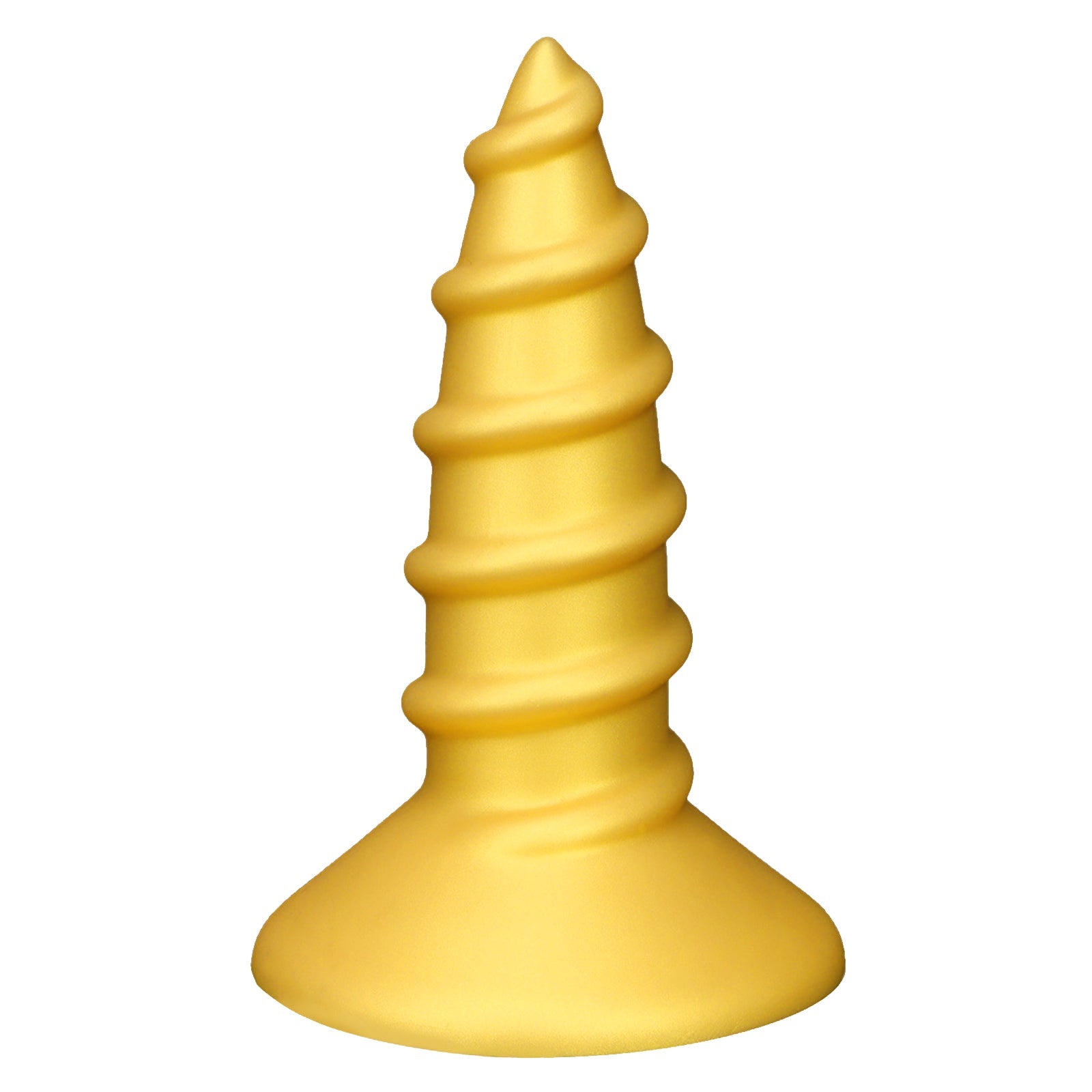 MinYn アナルプラグ ネジ山形 吸盤付き 液体シリコン ゴールド - TaRiss's