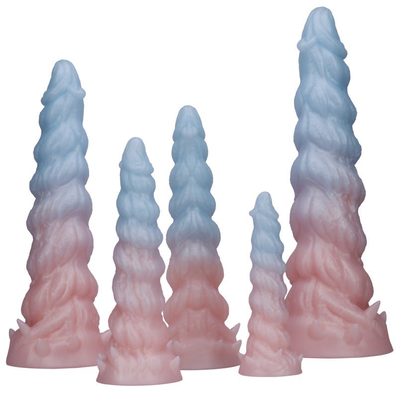 MinYn アナルプラグ アナル開発 凹凸あり 液体シリコン 吸盤付き 混色仕様 五つのサイズ - TaRiss's